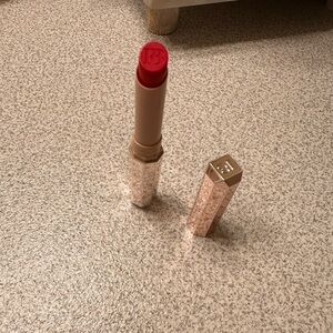 Red Lipstick with Gold Glitter Case